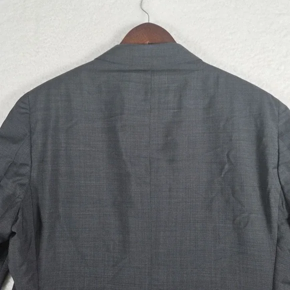 Samuelsohn Wool Mohair Blend Blazer Jacket Mens 46R SB BeckettBlue Black Check